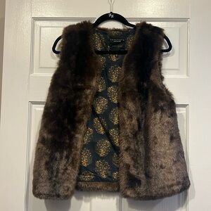 Sanctuary Brown Faux Fur Vest Women’s Sz XS